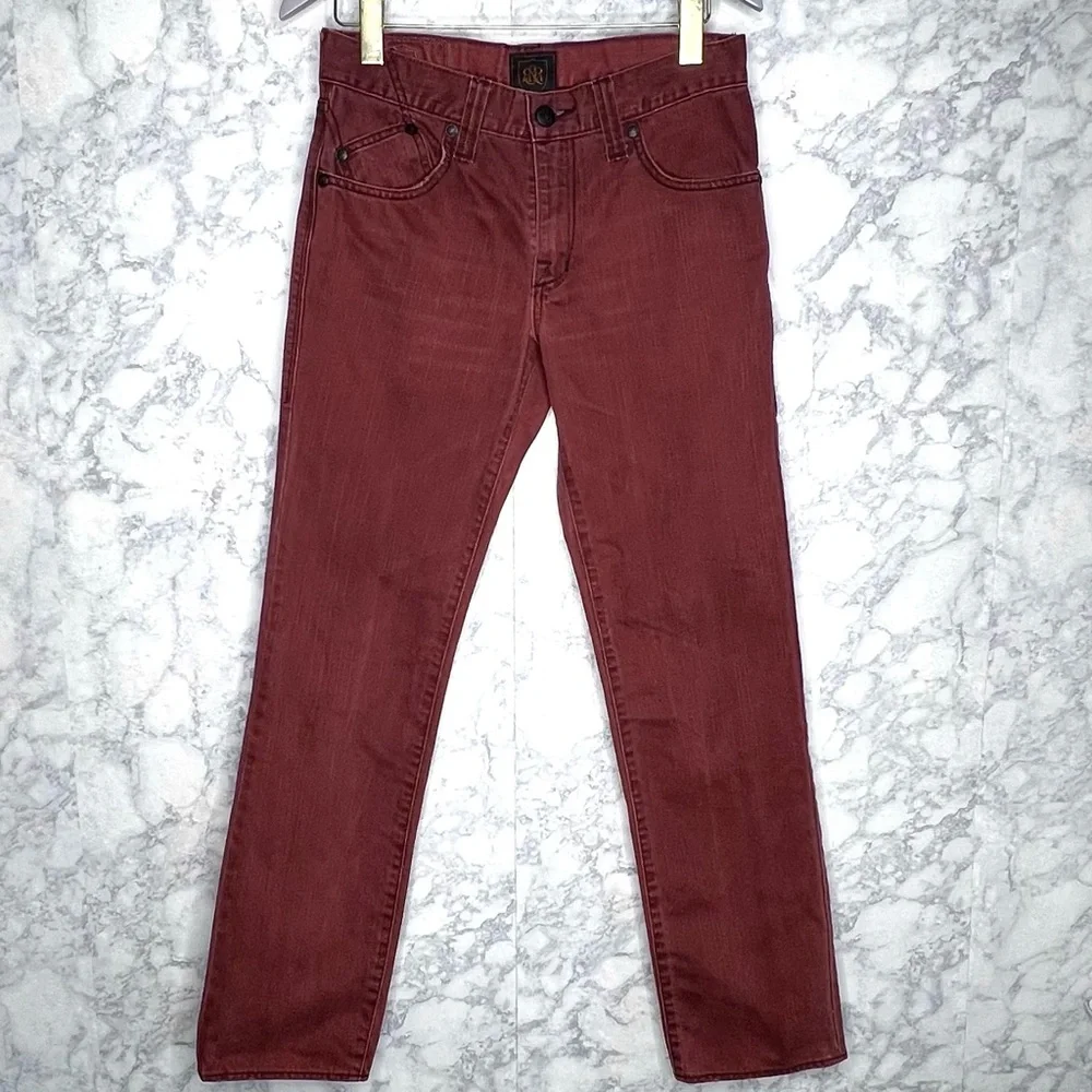 ⭐️ Rock & Republic Men’s Colburg Brick Red Straight Leg Y2K Jeans Size 30x32 - Picture 3 of 16